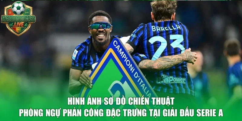 Hình ảnh sơ đồ chiến thuật phòng ngự phản công đặc trưng tại giải đấu Serie A